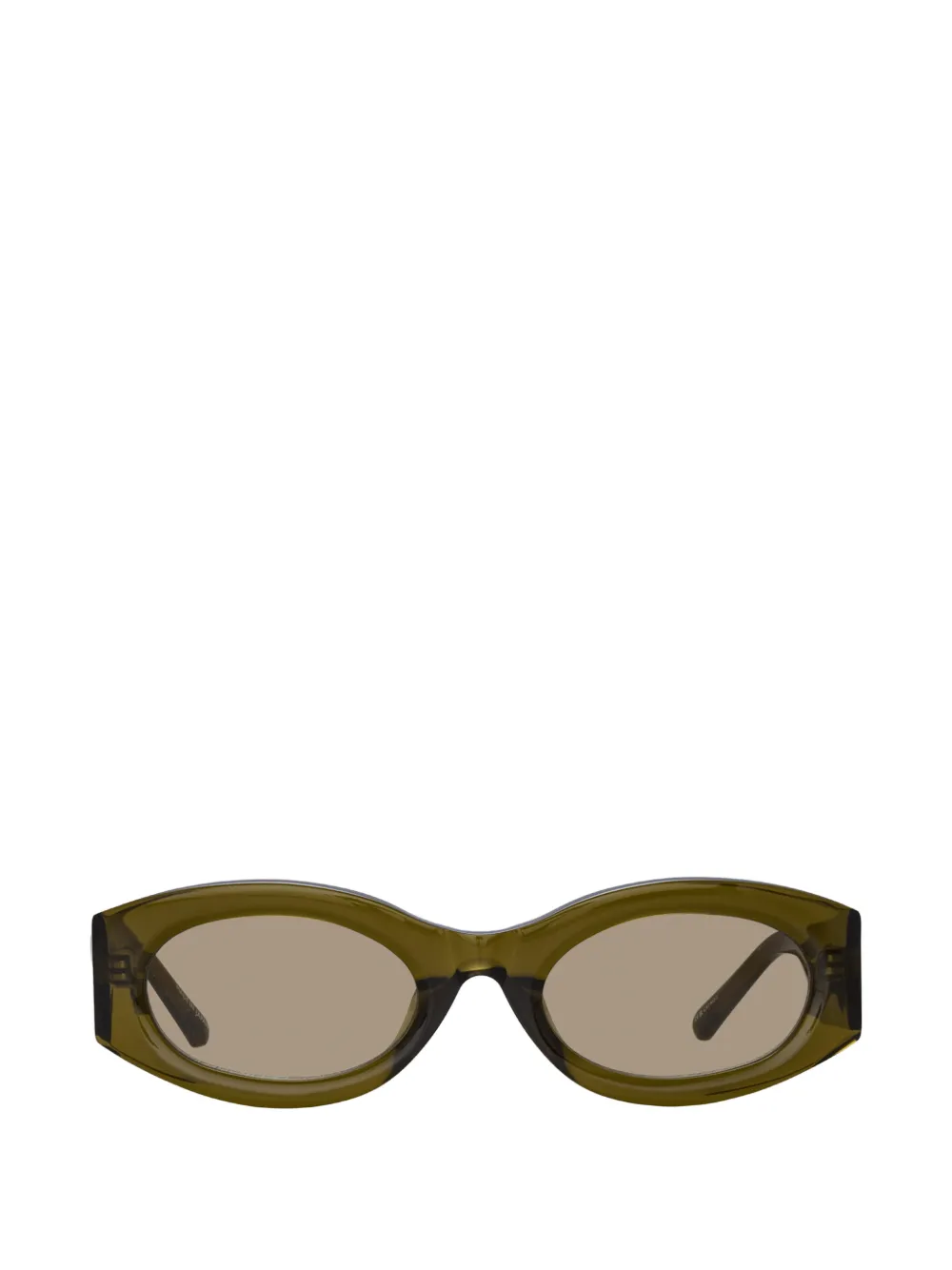 Attico X Linda Farrow Berta Oval-frame Sunglasses In Green