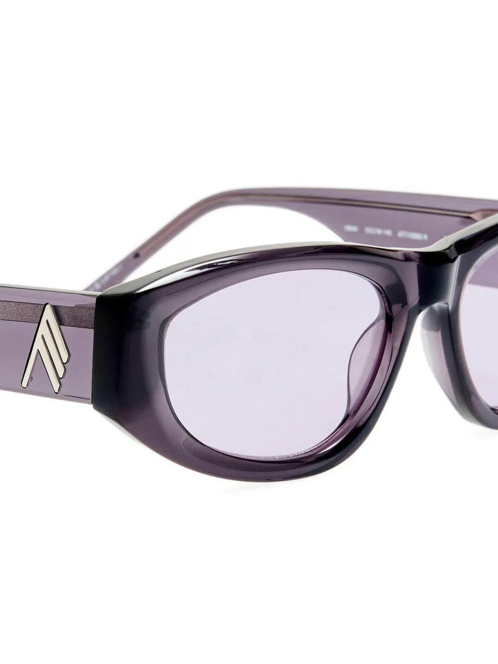 The Attico x Linda Farrow Maya zonnebril met geometrisch montuur Paars