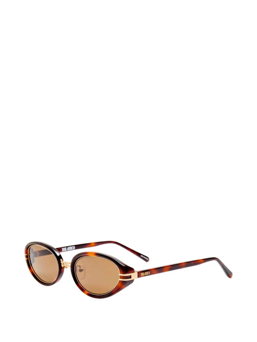 The Attico x Linda Farrow Ambra zonnebril met ovalen montuur Bruin