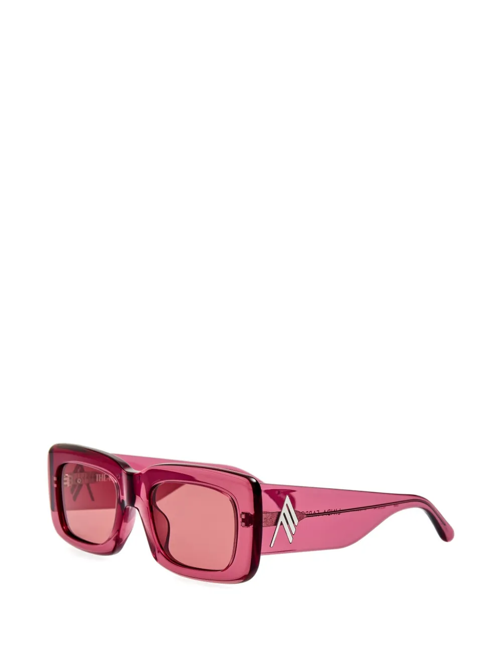 The Attico x Linda Farrow Marfa zonnebril met rechthoekig montuur Roze