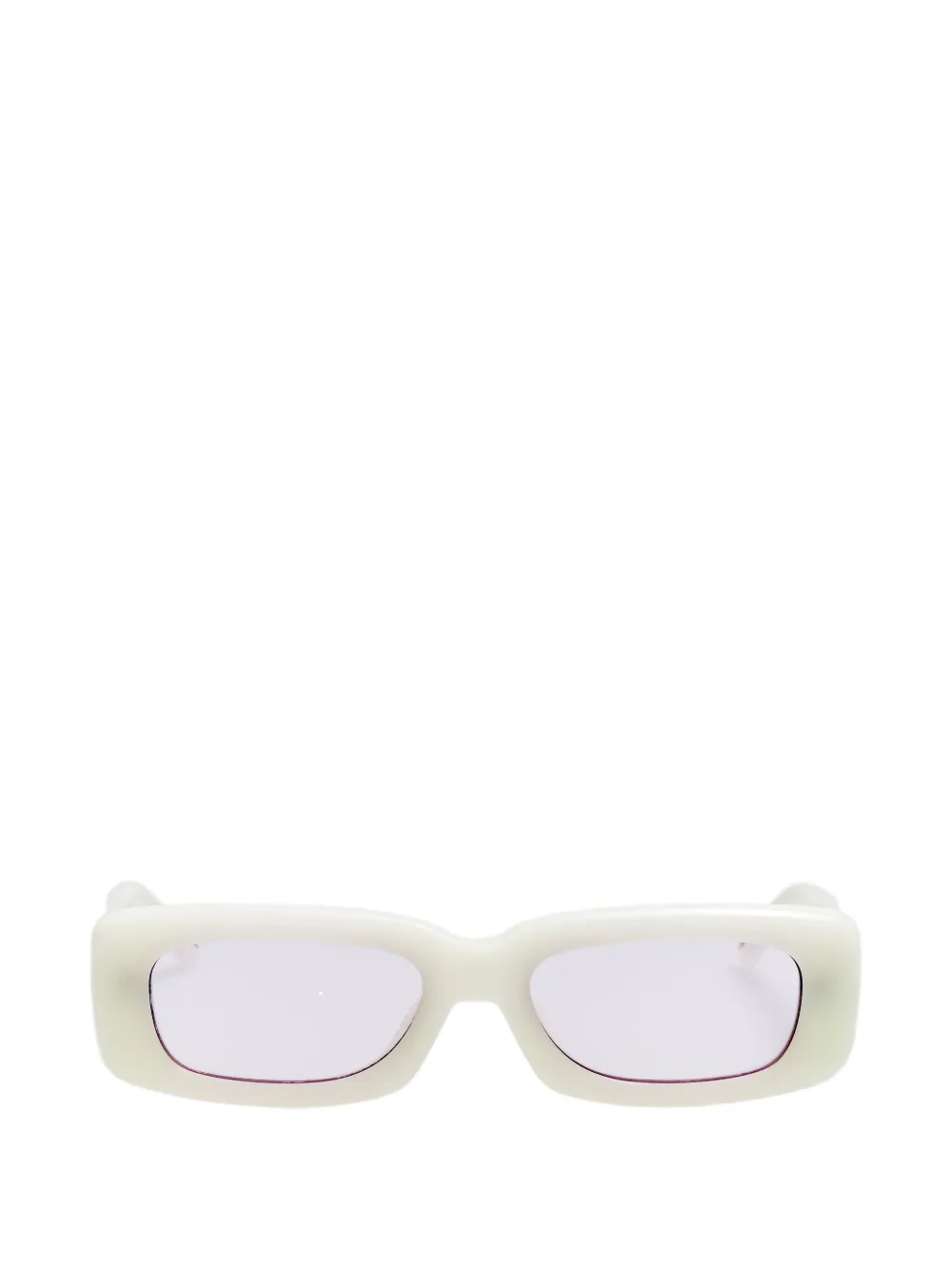 The Attico x Linda Farrow Mini Marfa rectangle-frame sunglasses - Bianco