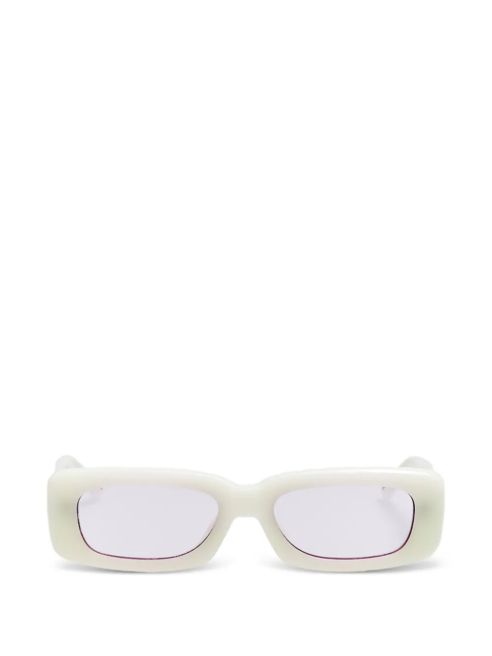 The Attico x Linda Farrow Mini Marfa rectangle-frame sunglasses - Bianco