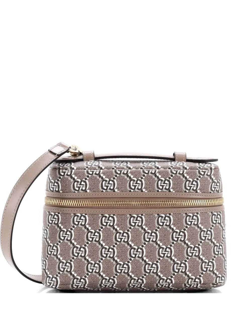 Gucci Pre-Owned Emblem Top Handle Vanity Bag GG Shadow Coated Canvas Small crossbody bag - Marrone