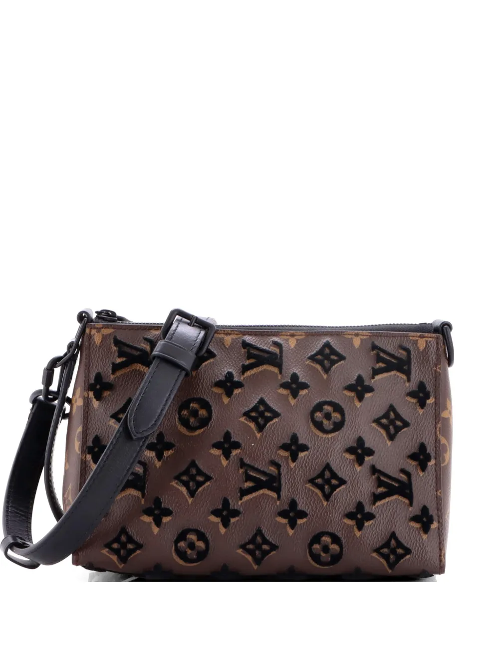 Louis Vuitton Pre-Owned Triangle Messenger Monogram Tuffetage Canvas crossbody bag - Braun