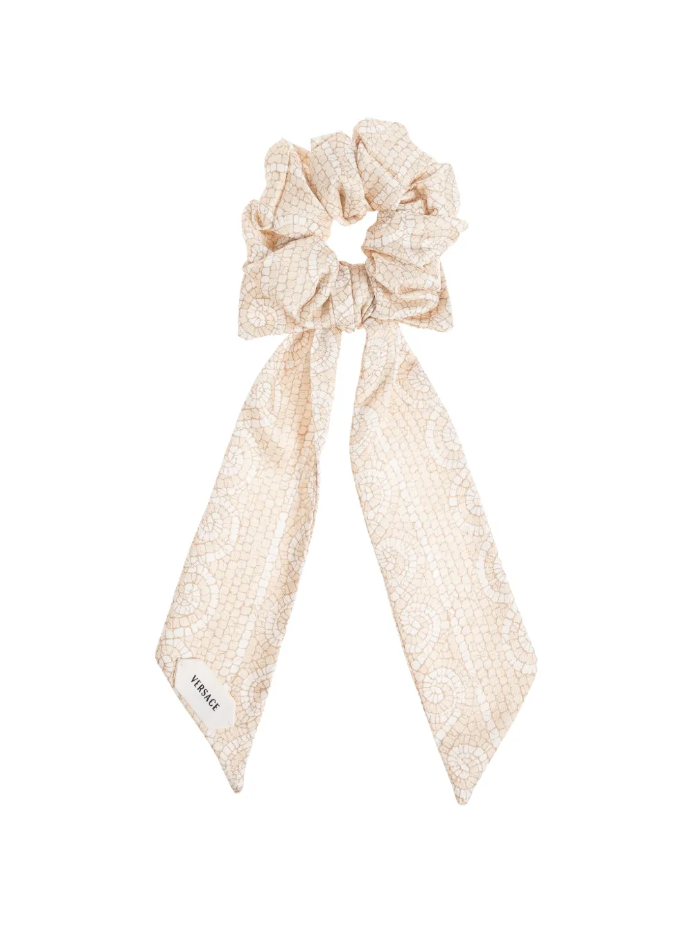 Versace Kids Scrunchie met mozaiekprint en strik Beige