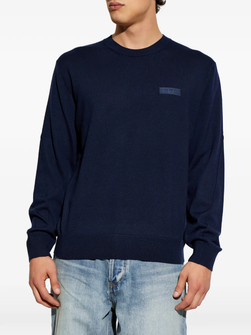 Givenchy Trui met logopatch Blauw