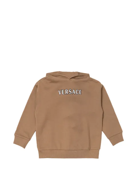 Versace Kids logo-embroidered cotton hoodie