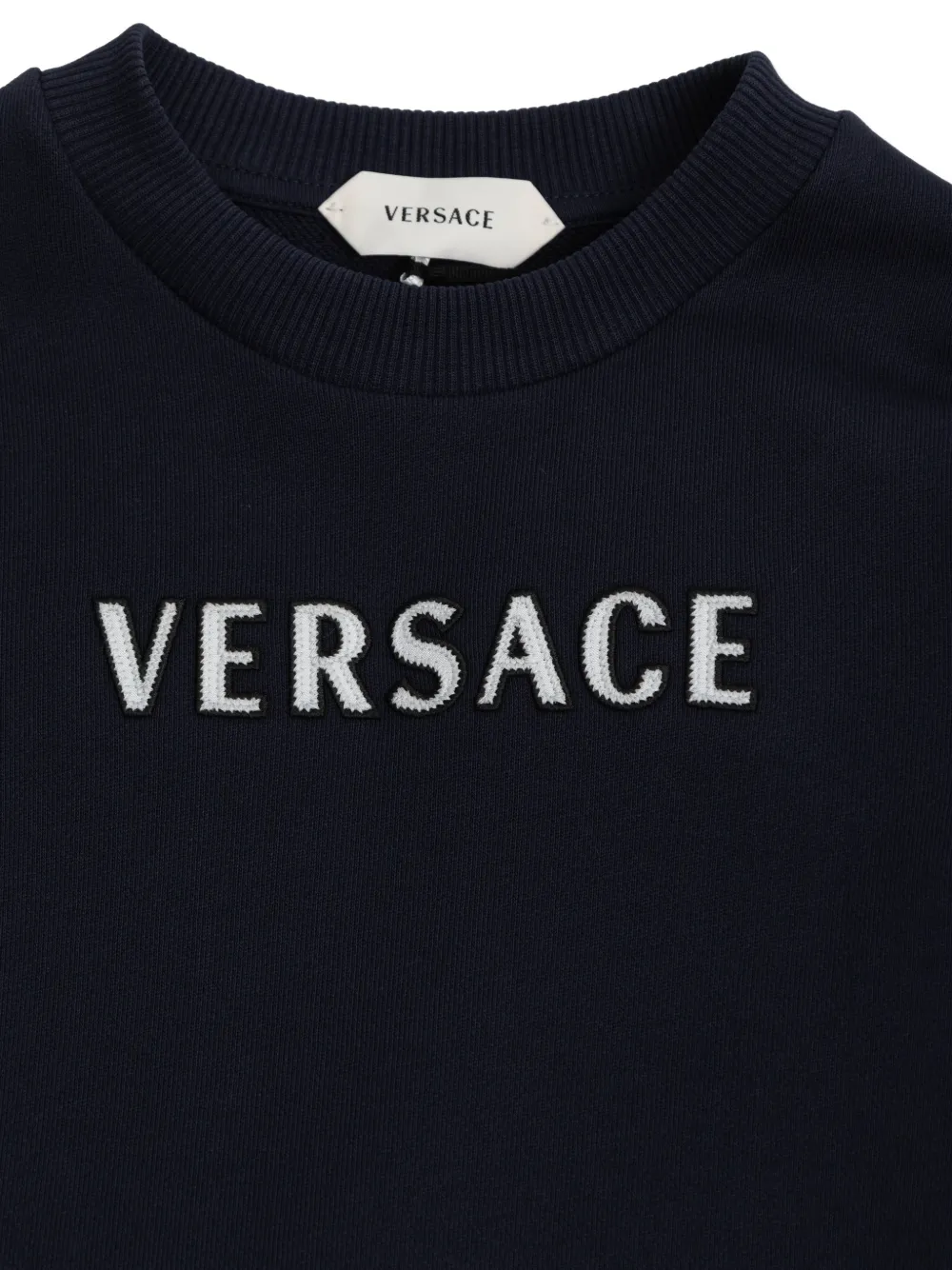 Versace Kids Jurk met geborduurd logo Blauw