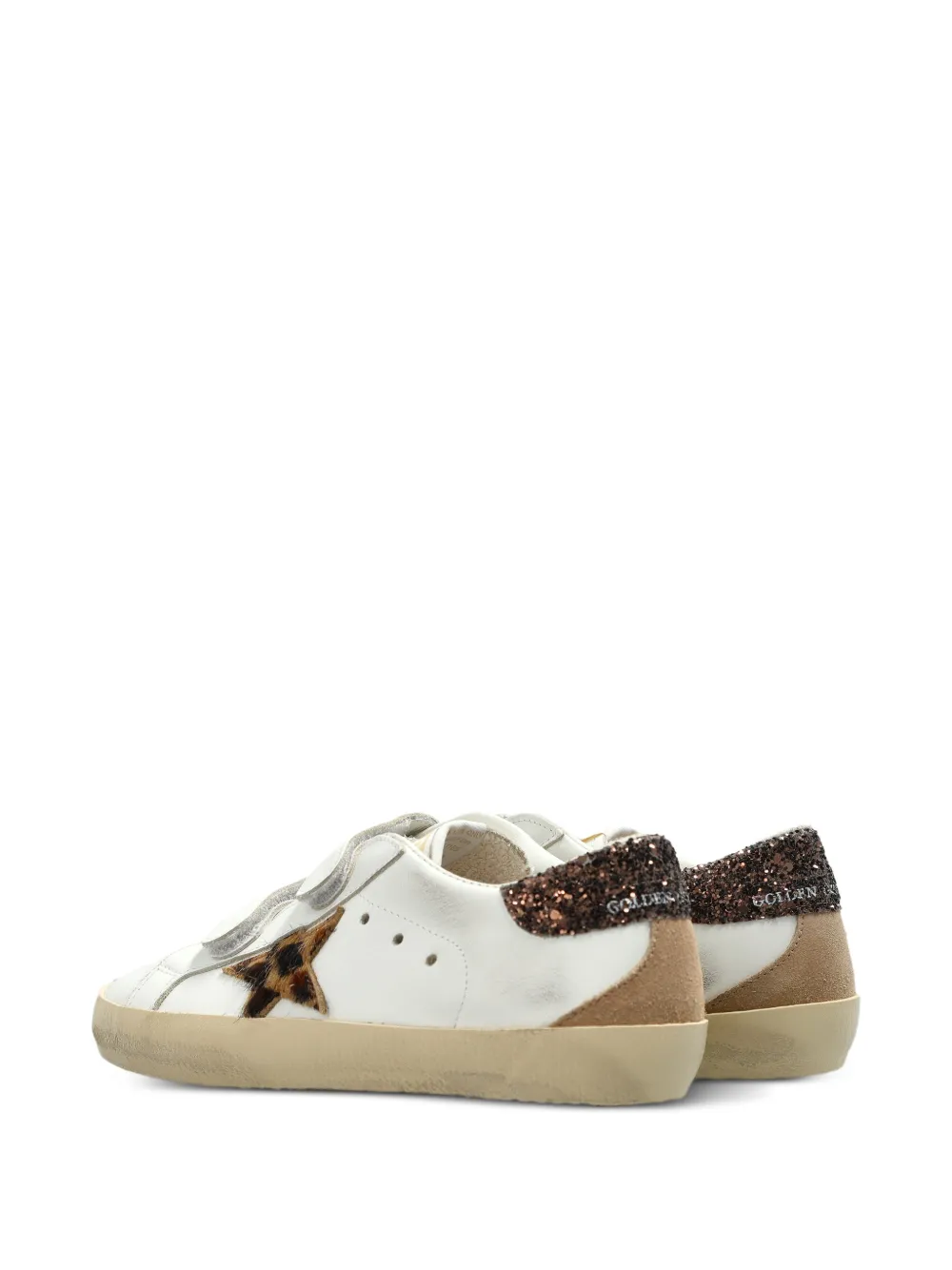 Golden Goose Kids Old School leopard-print sneakers Wit