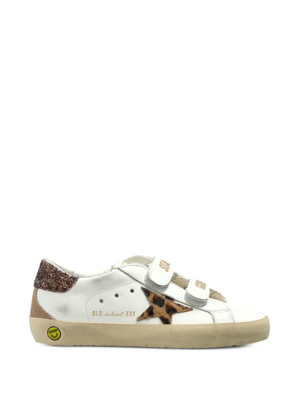Golden Goose Kids Old School leopard-print sneakers Wit