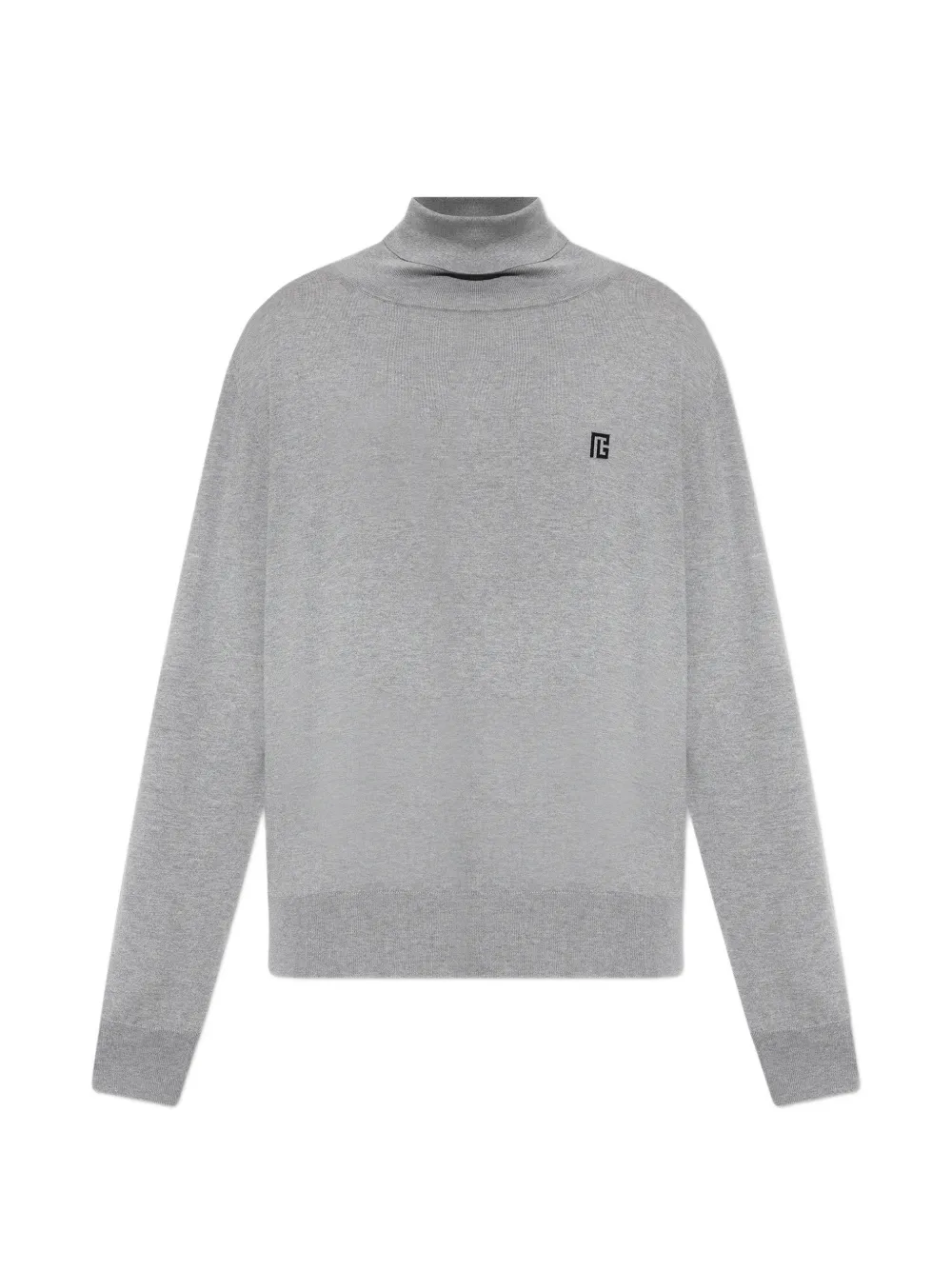 Balmain logo-embroidered roll-neck sweater - Grigio