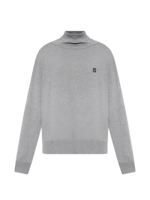 Balmain logo-embroidered roll-neck sweater