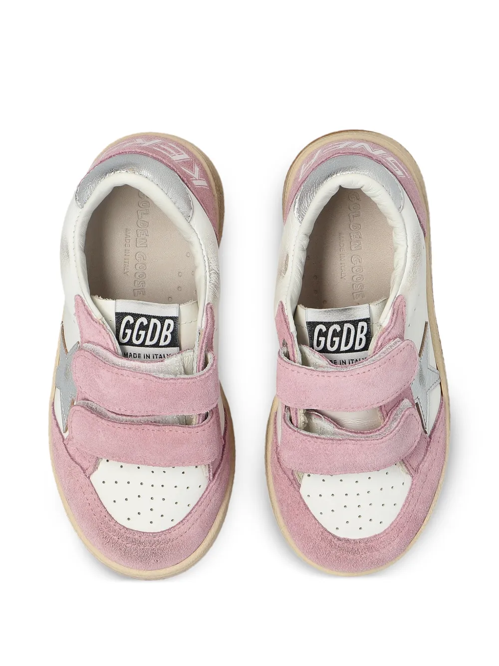 Golden Goose Kids Ball Star touch-strap sneakers Wit