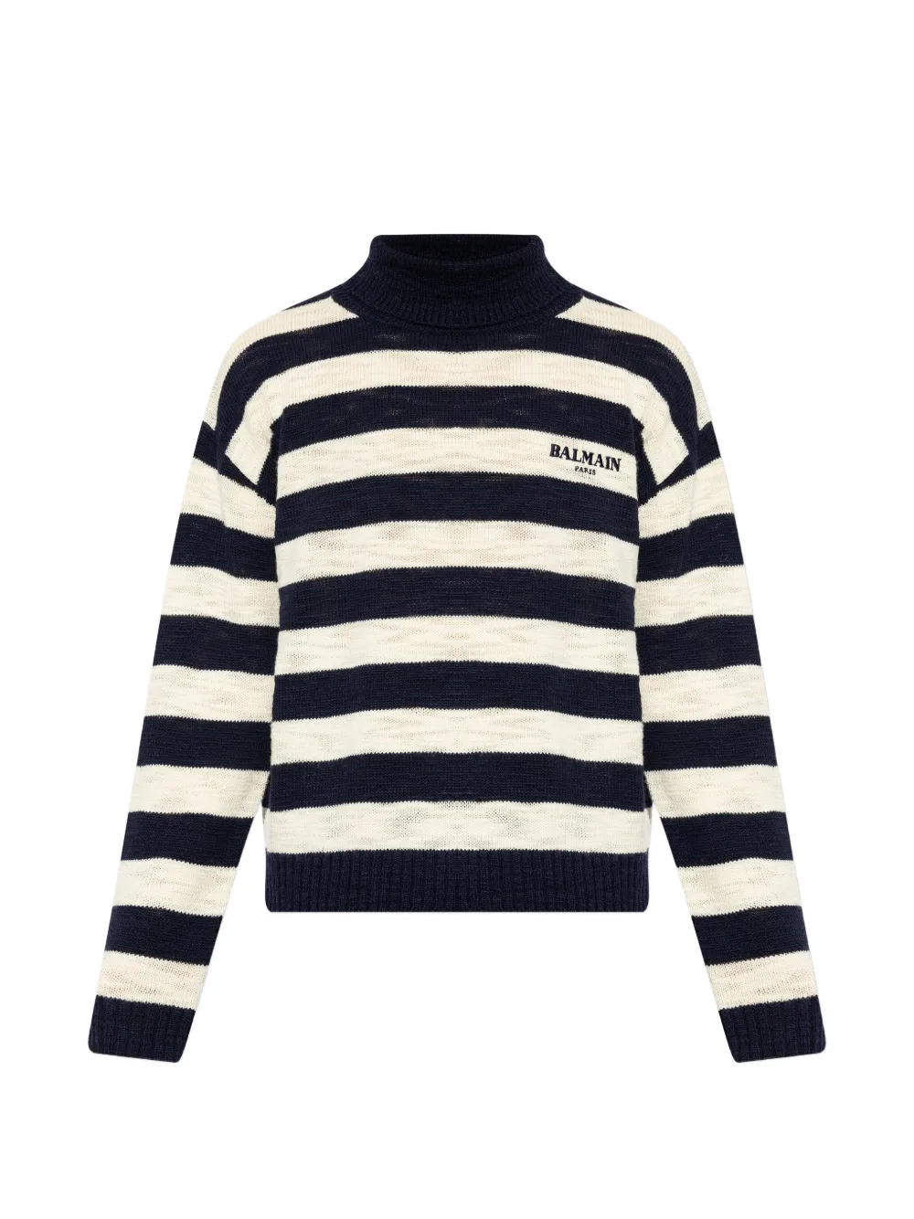 Balmain striped logo-embroidered sweater - Blu