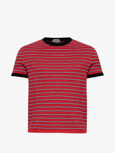 Versace Jacquard Greca-pattern striped t-shirt
