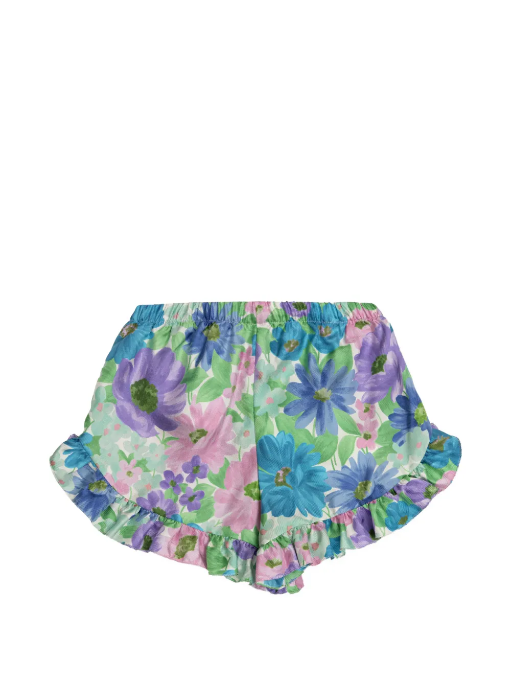Versace Kids Shorts met bloemenprint Blauw