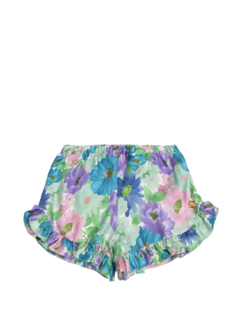 Versace Kids floral-print silk shorts