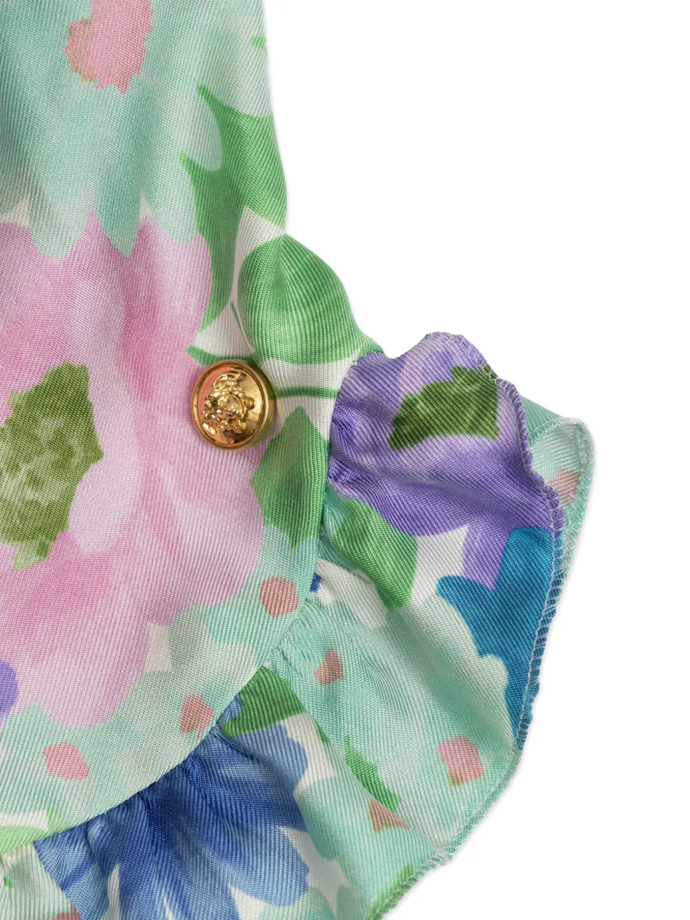 Versace Kids Shorts met bloemenprint Blauw