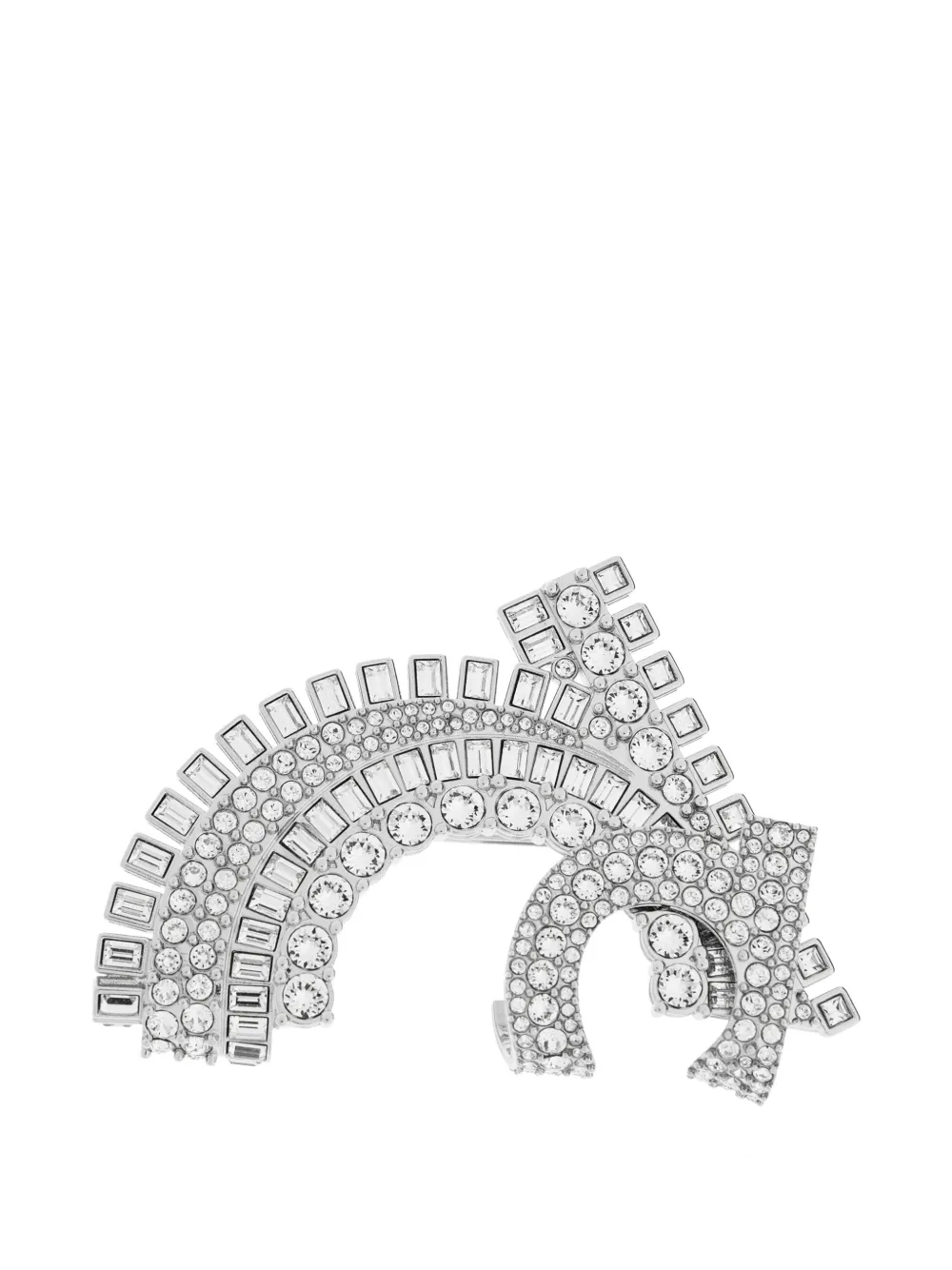 Ferragamo Gancini crystal-embellished brooch - Silber