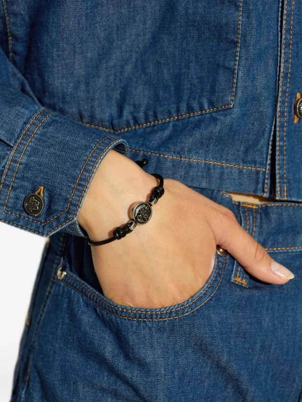 Versace メドゥーサ レザーブレスレット | シルバートーン | FARFETCH JP