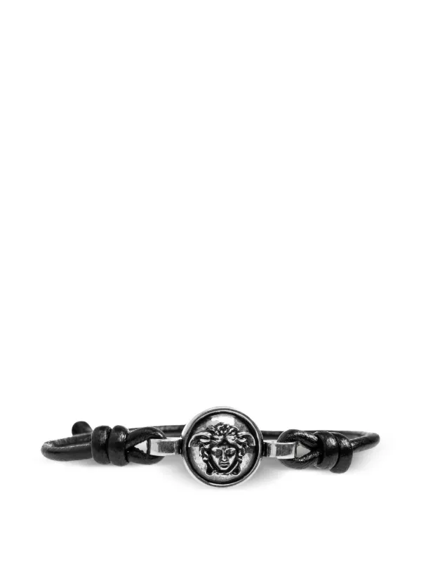 Versace メドゥーサ レザーブレスレット | シルバートーン | FARFETCH JP