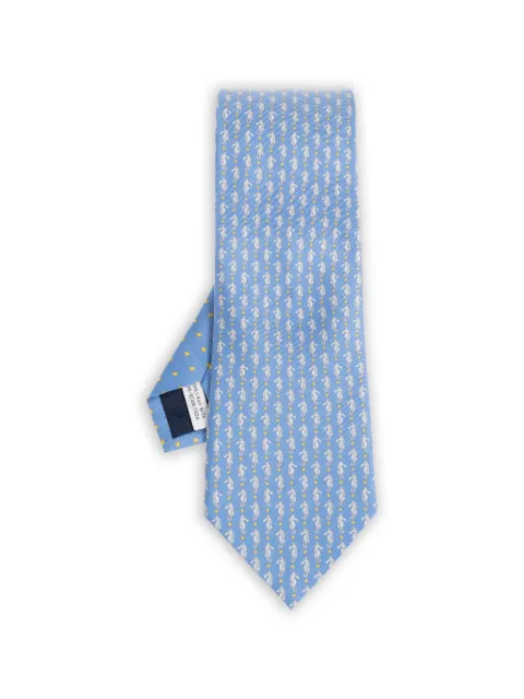 Ferragamo seahorse-print silk tie