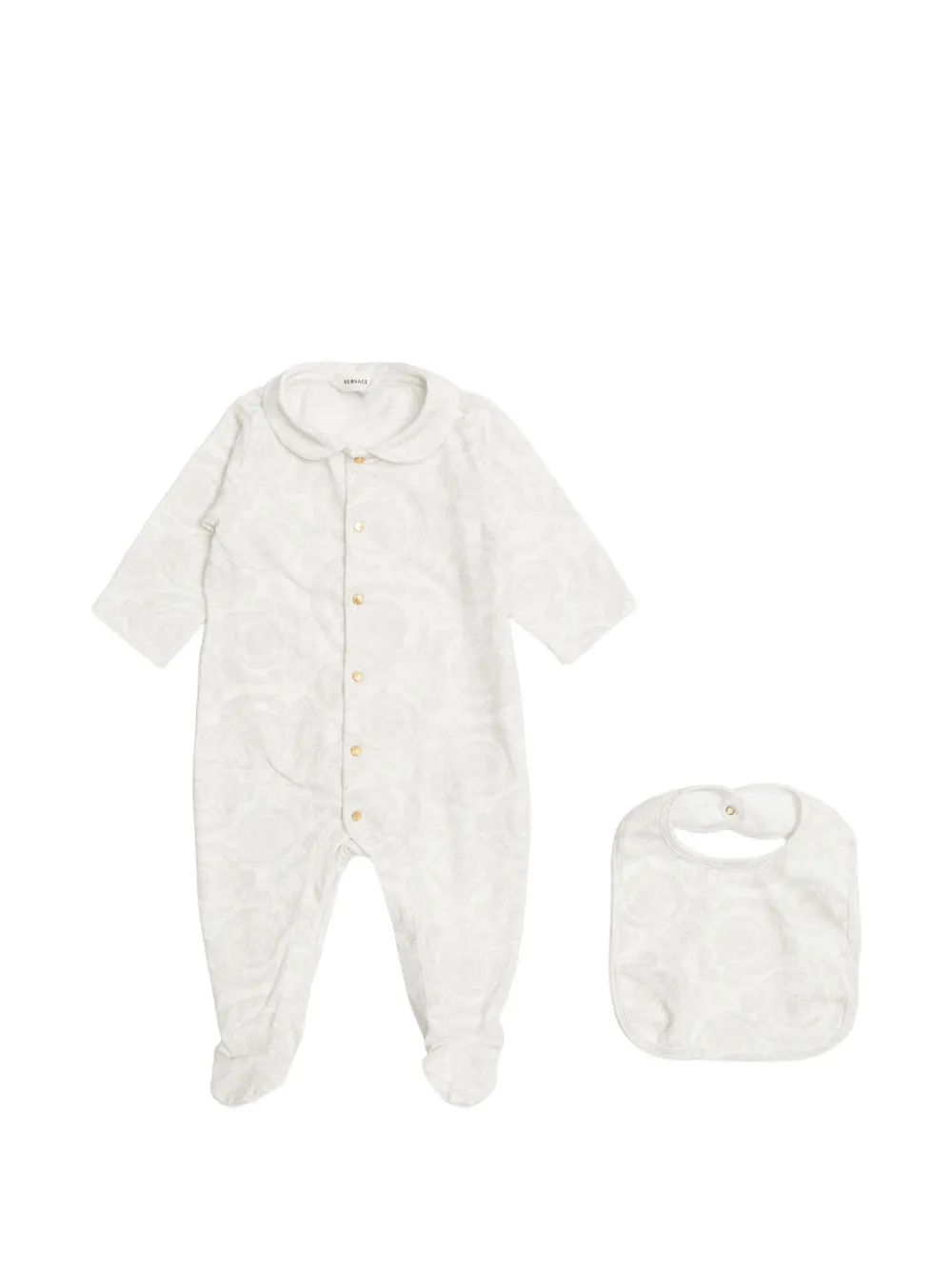 Versace Kids Barocco-print babygrow set - Weiß