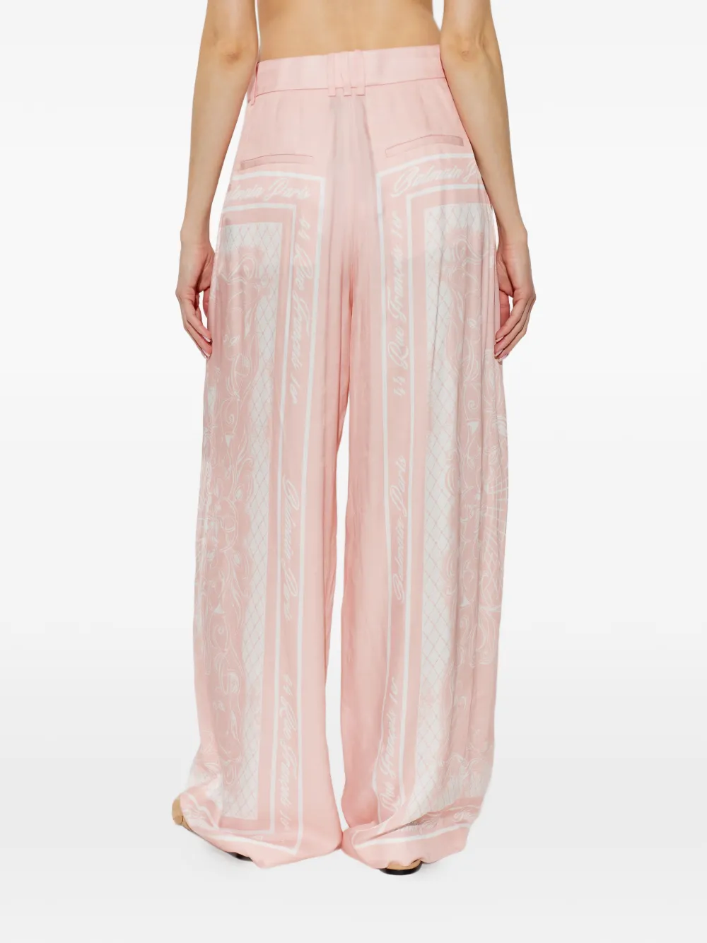 Balmain Broek met wijde pijpen Roze