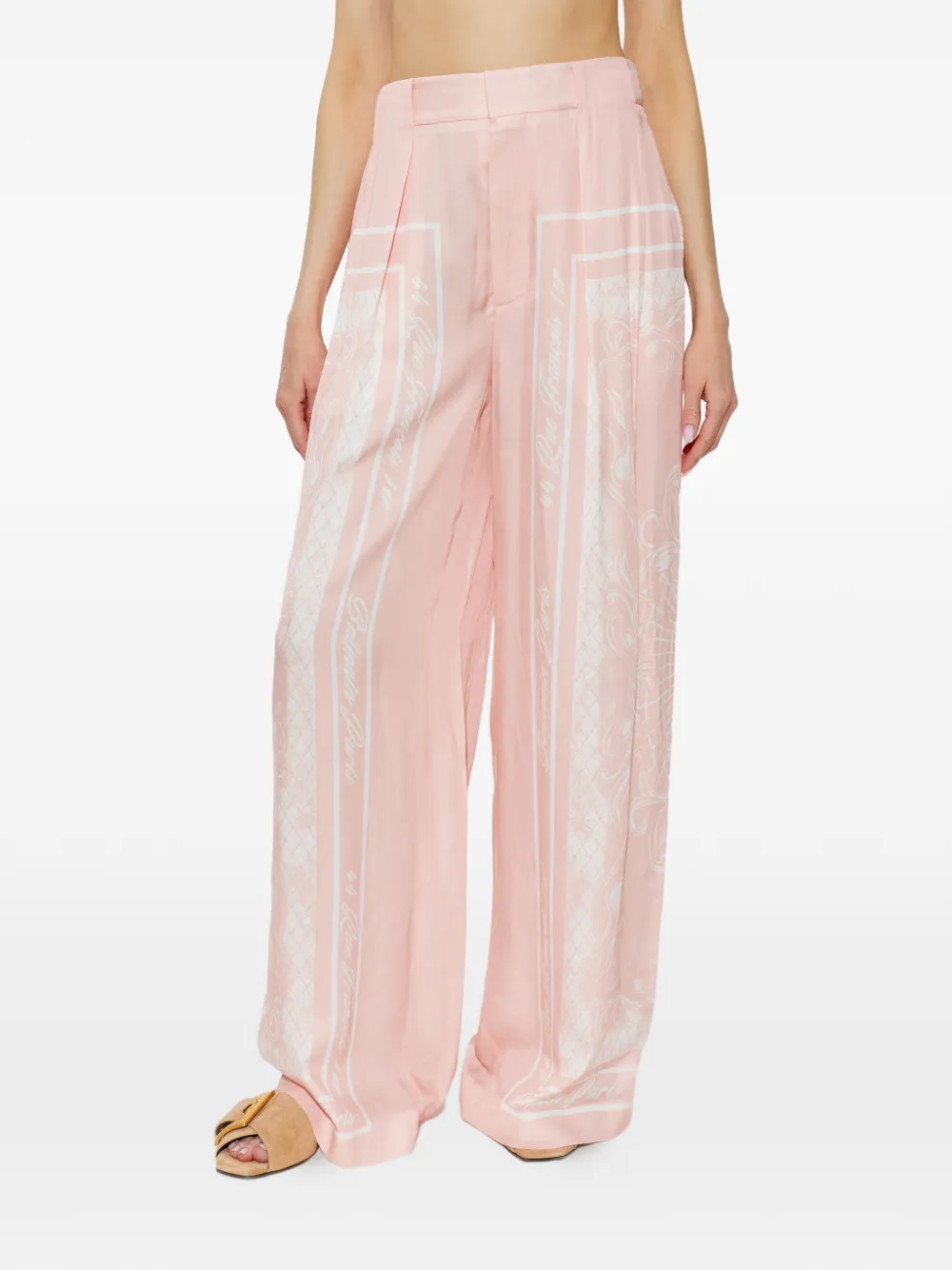 Balmain Broek met wijde pijpen Roze