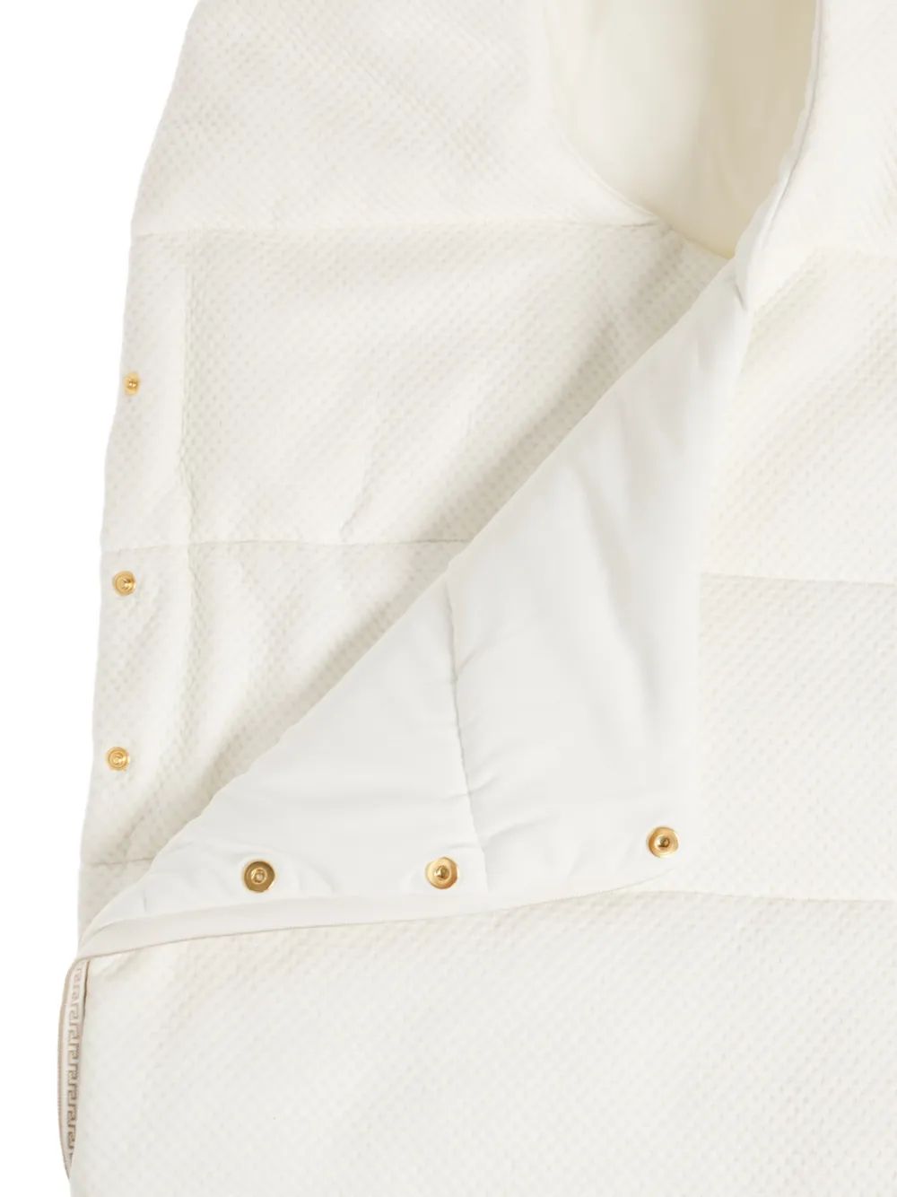 Versace Kids Gewatteerde deken met geborduurd logo Wit