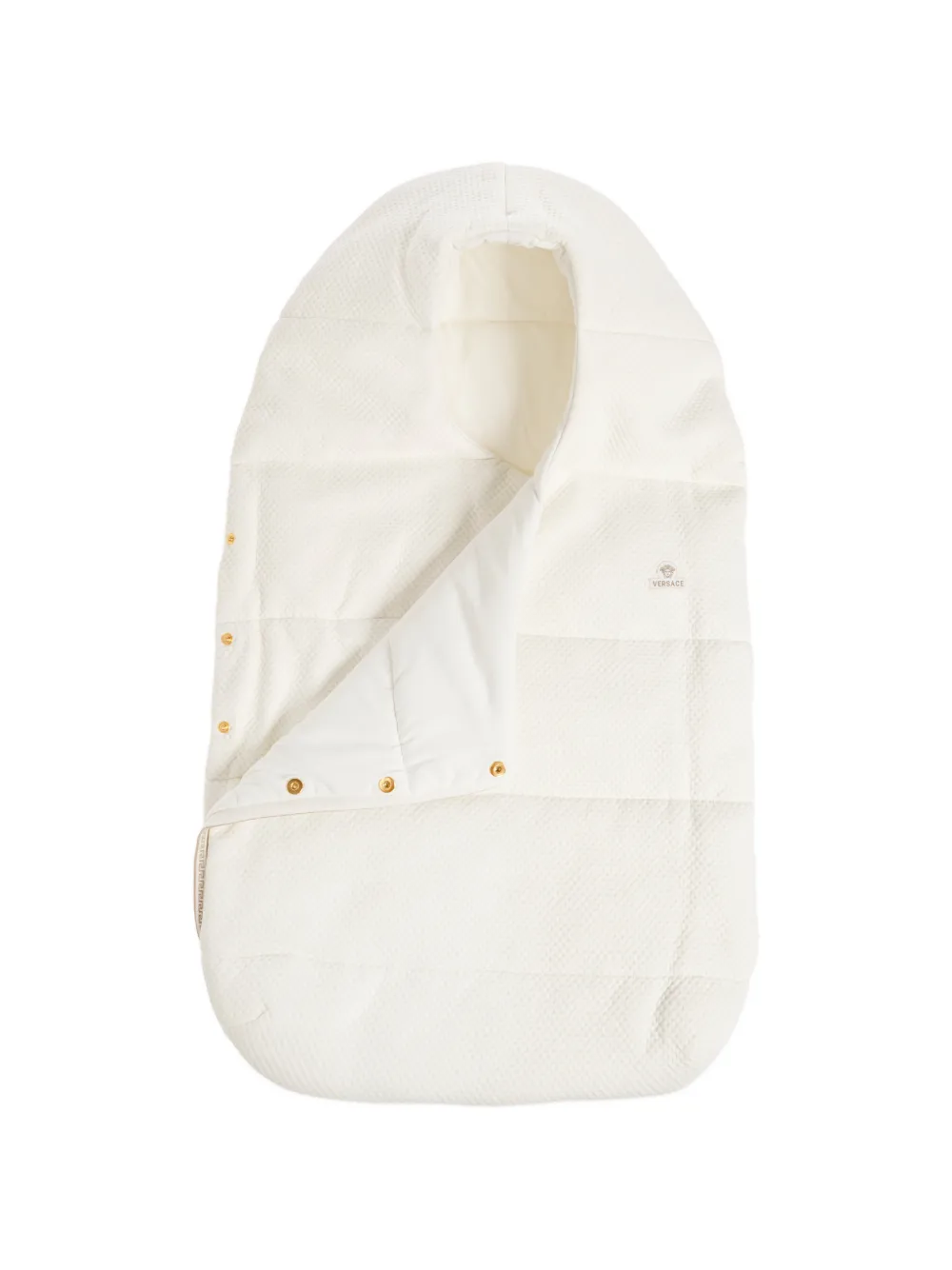 Versace Kids Gewatteerde deken met geborduurd logo Wit