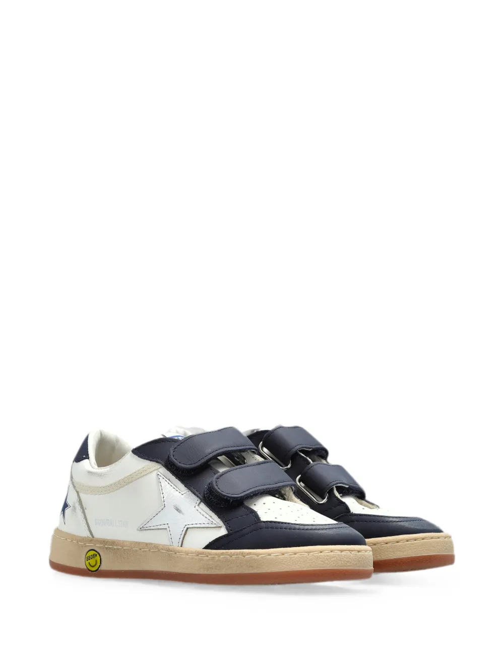 Golden Goose Kids star-patch touch-strap sneakers - Toni neutri
