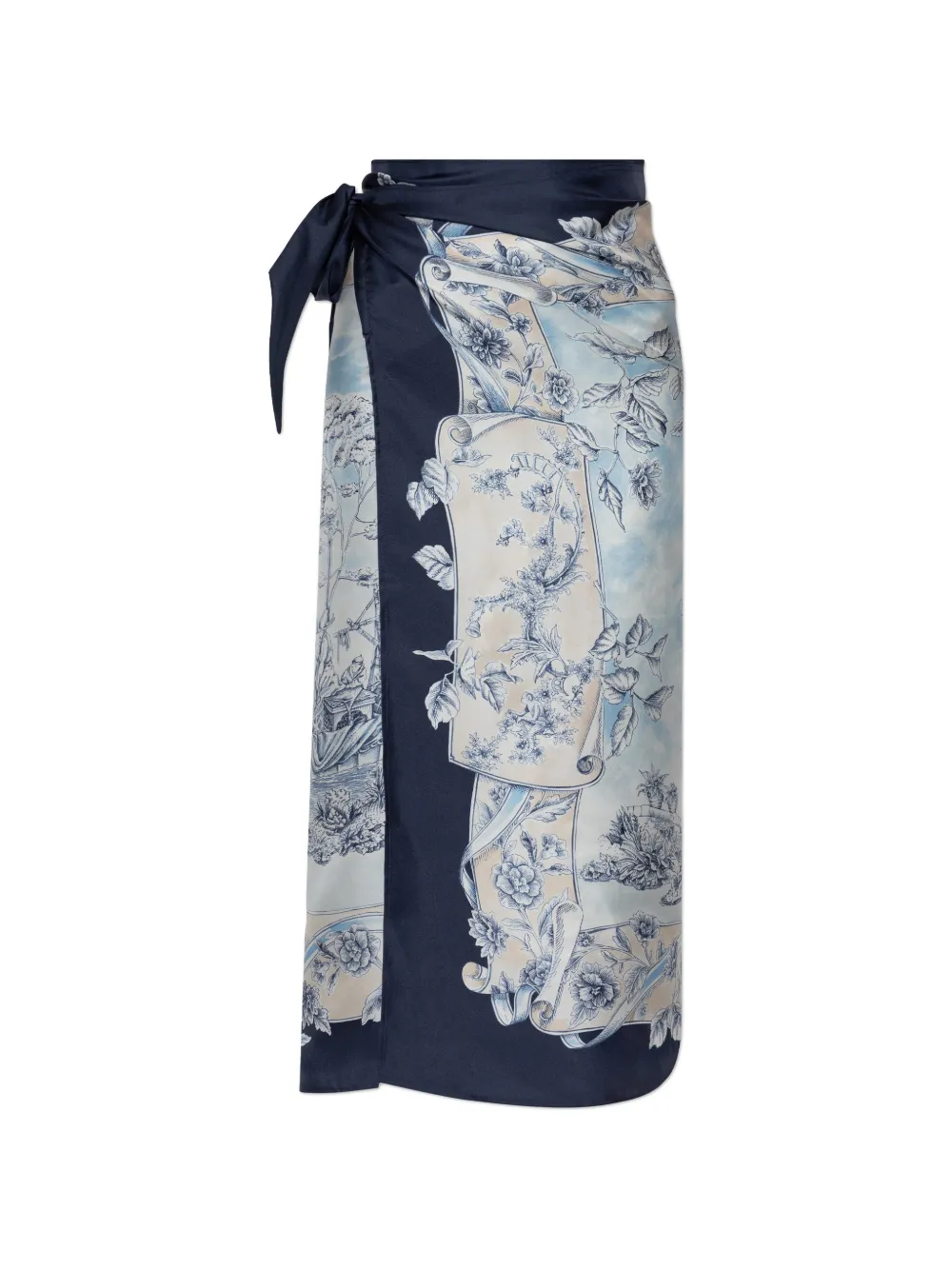 Ferragamo graphic-print wrap maxi skirt - Blu