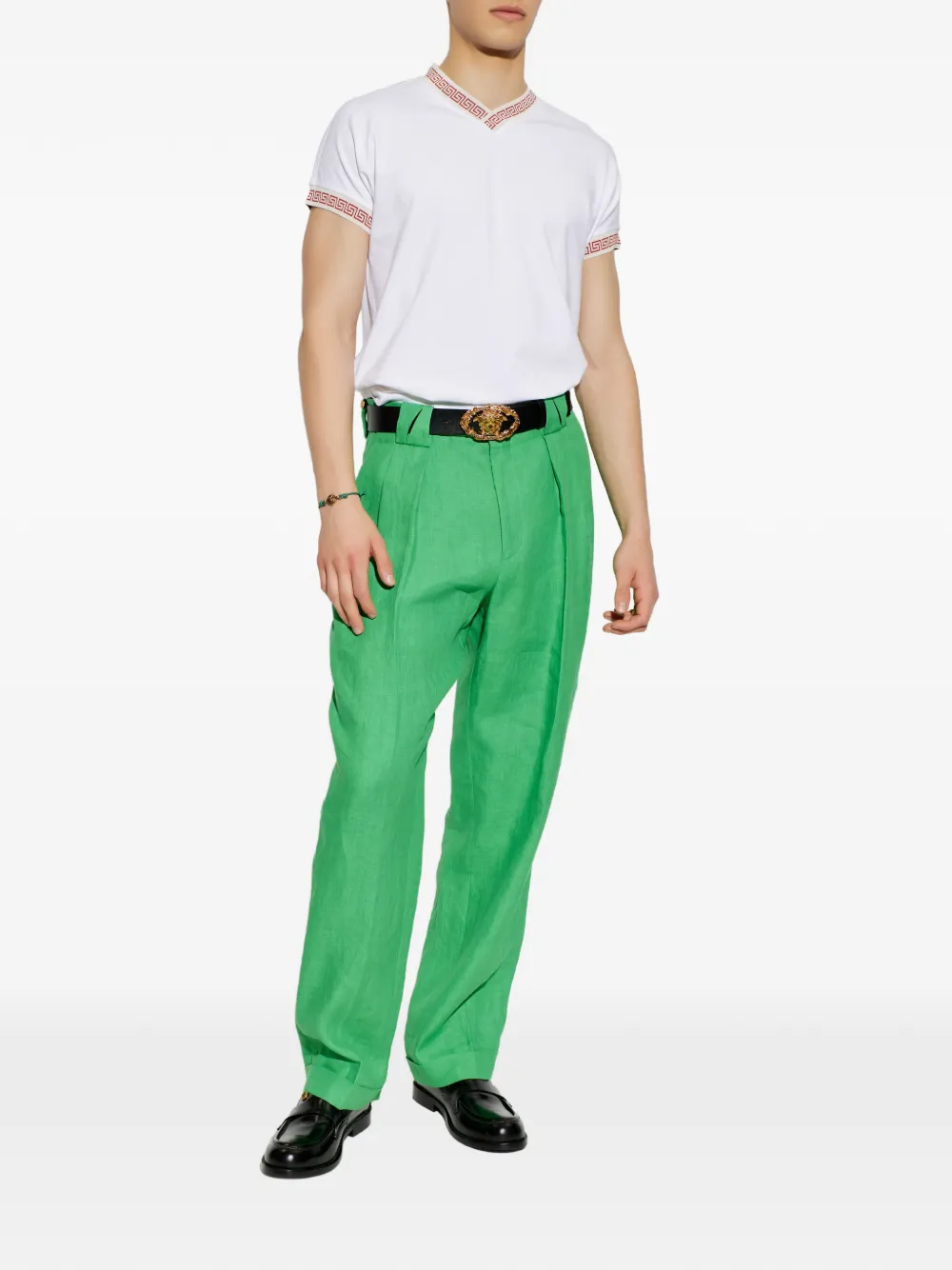 Versace T-shirt met V-hals Wit