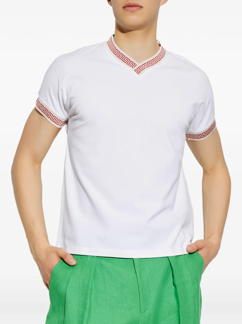 Versace T-shirt met V-hals Wit