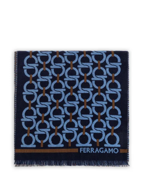 Ferragamo bufanda con motivo Gancini en jacquard