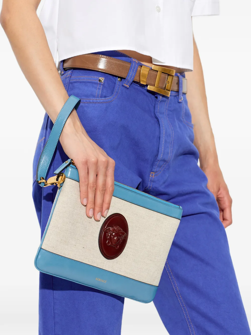 Versace Rivière clutch Beige