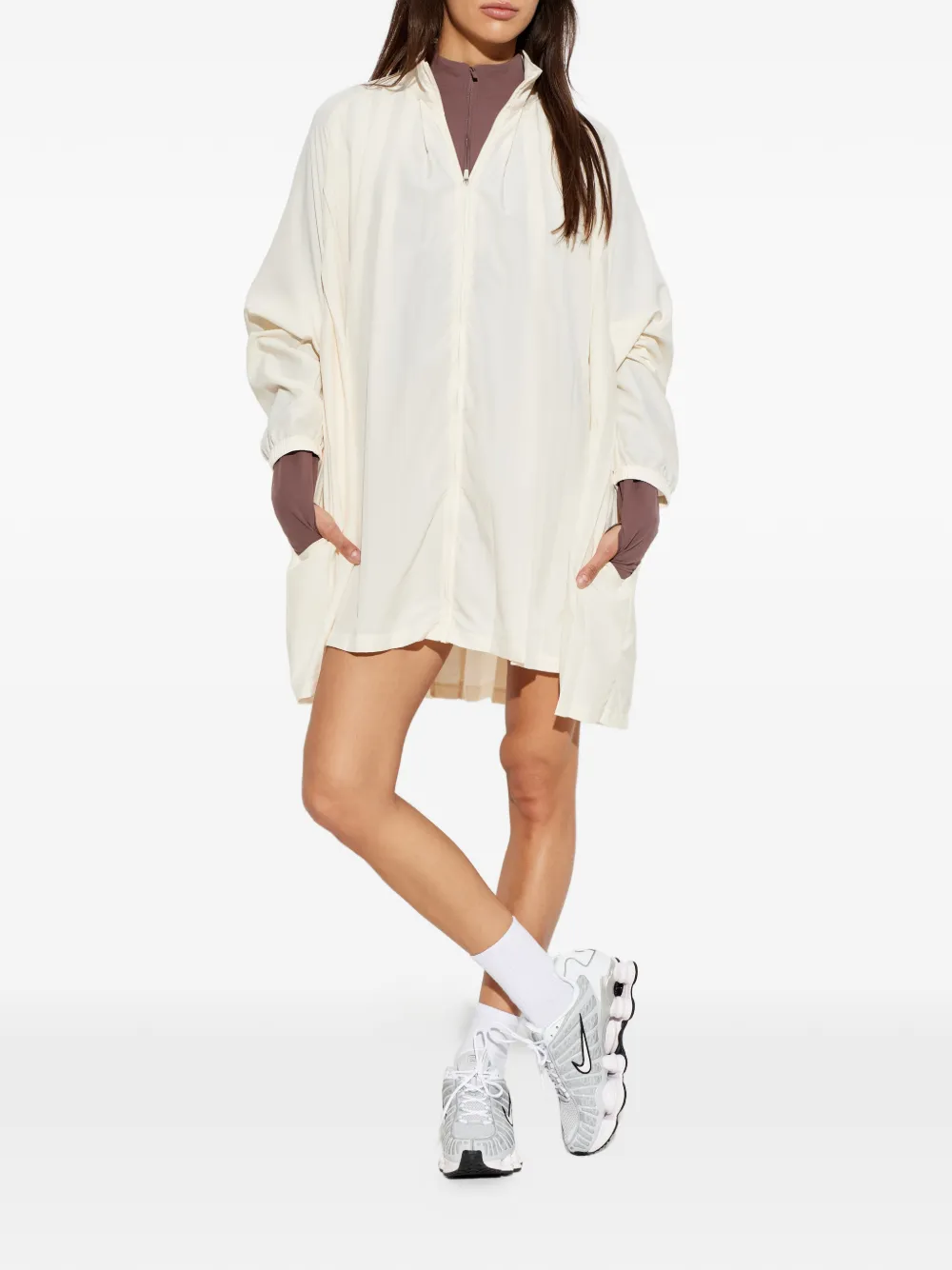 Nike Geplooide jurk met rits Beige