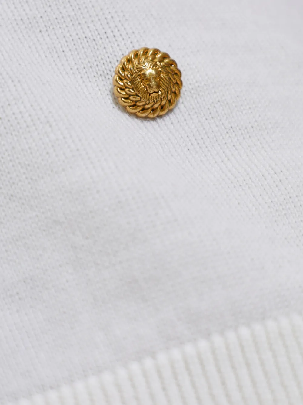Balmain Pointelle-knit V-neck Sweater in White, view 5