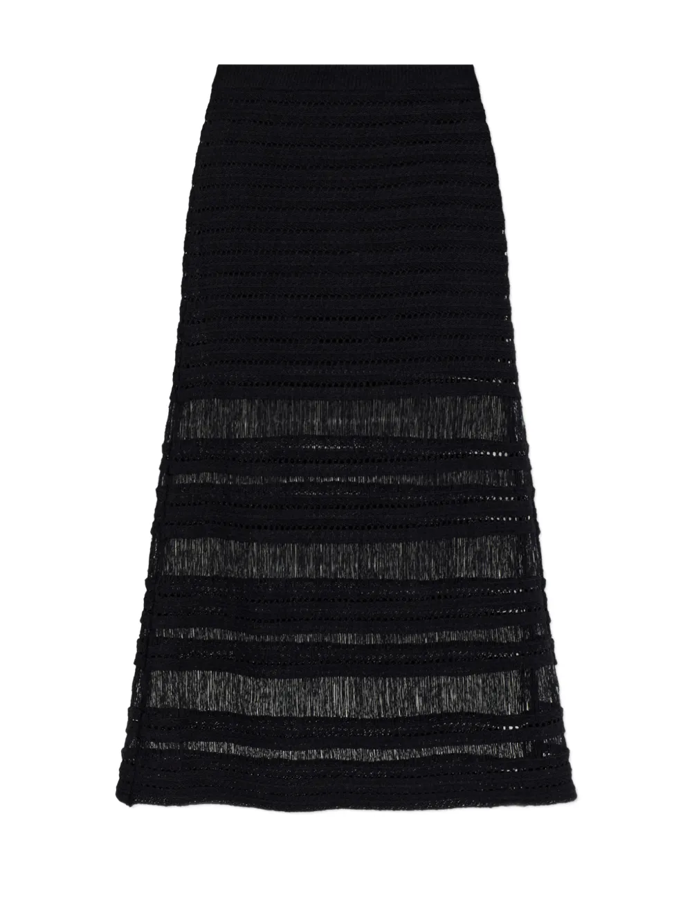 rag & bone crochet-knit fringed skirt - Nero