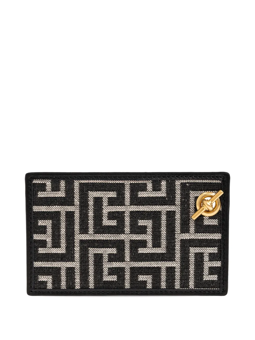 Balmain Pasjeshouder met monogram-print en schakelketting Zwart