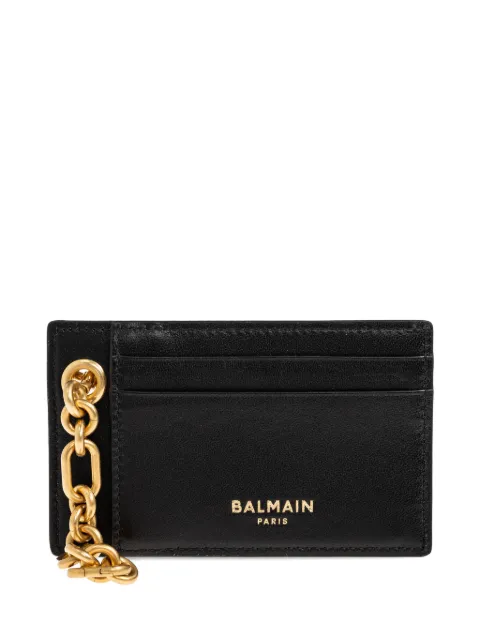 Balmain monogram-pattern chain-link cardholder