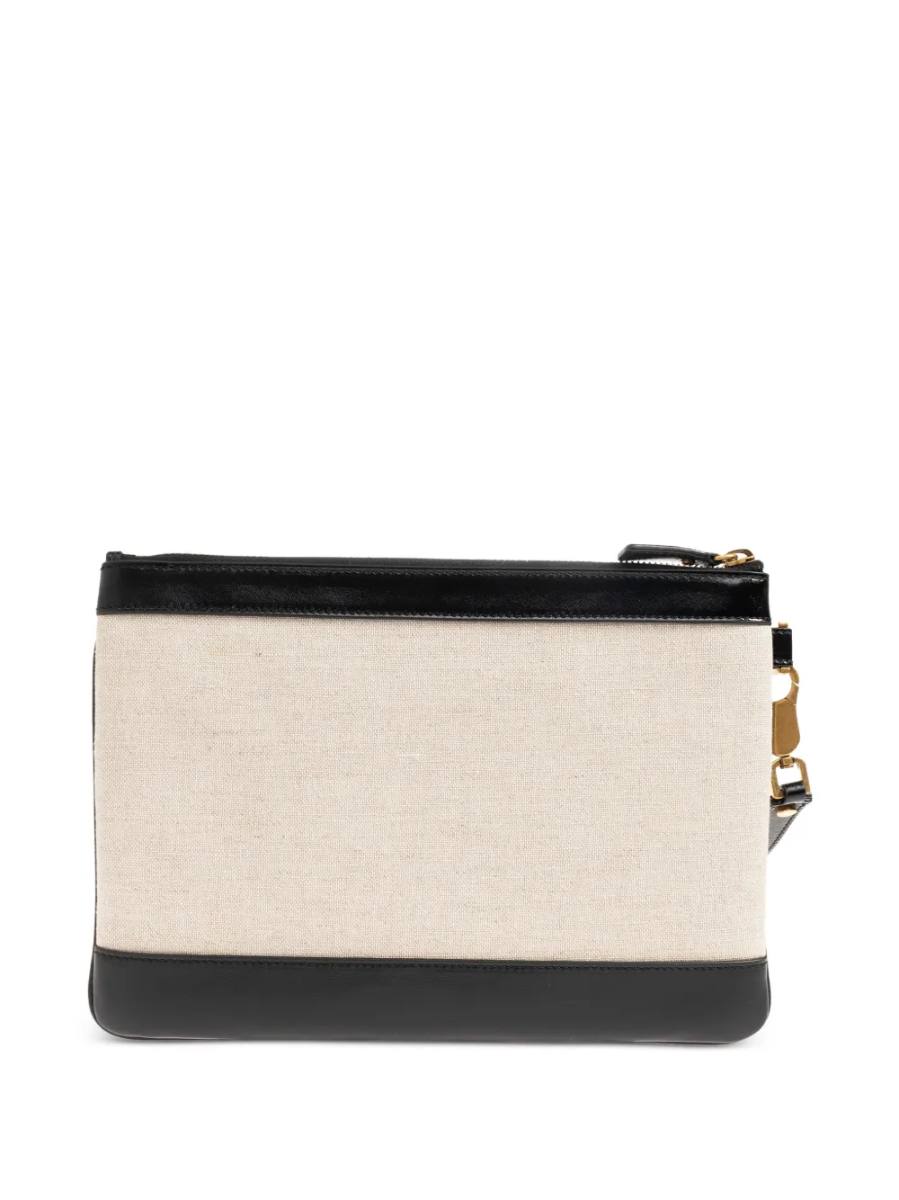 Versace Rivière canvas clutch Beige