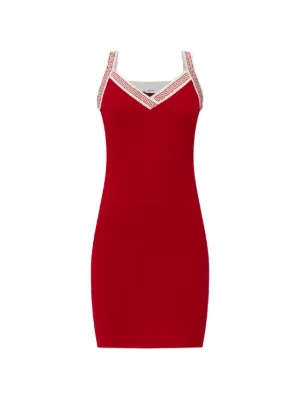 ferragamo red leather dress Ferragamo Leather Mini Dress | Red