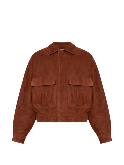 Balmain suede flap-pocket jacket