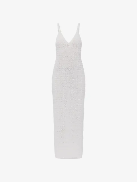 Balmain crochet-knit V-neck maxi dress