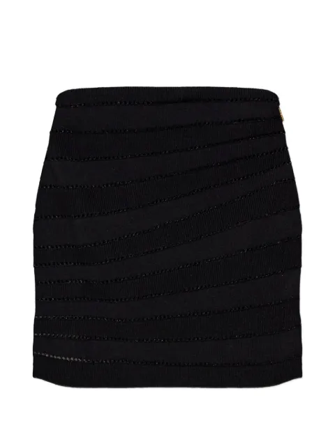 Balmain falda corta de tejido calado