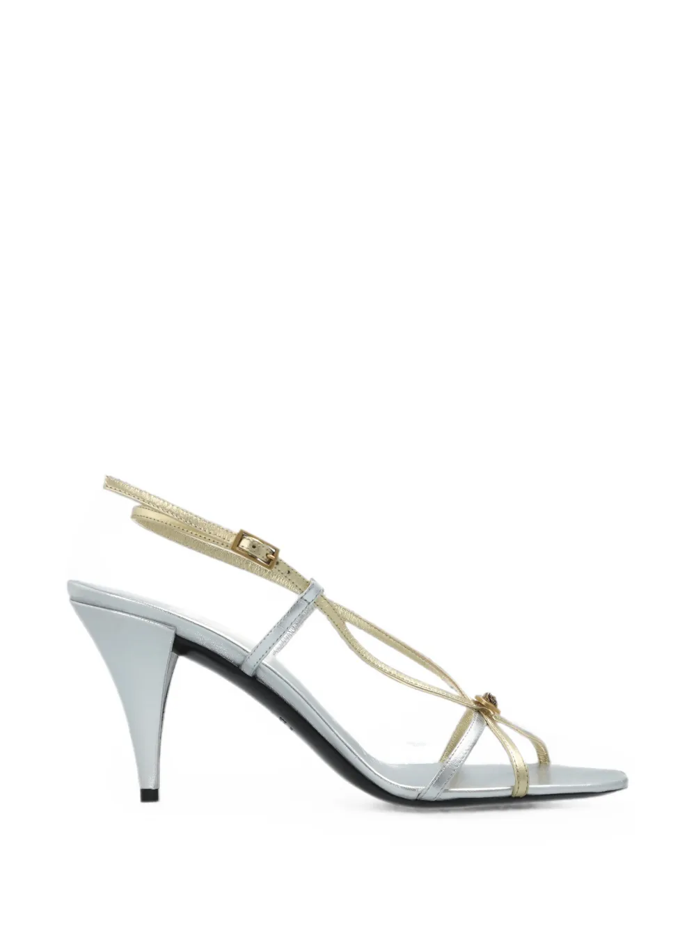 Versace Valentina metallic leather sandals - Silver