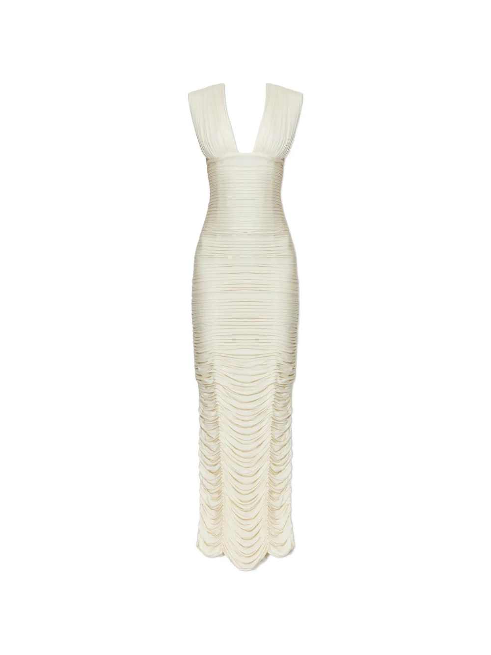 Versace ruched V-neck maxi dress - Toni neutri