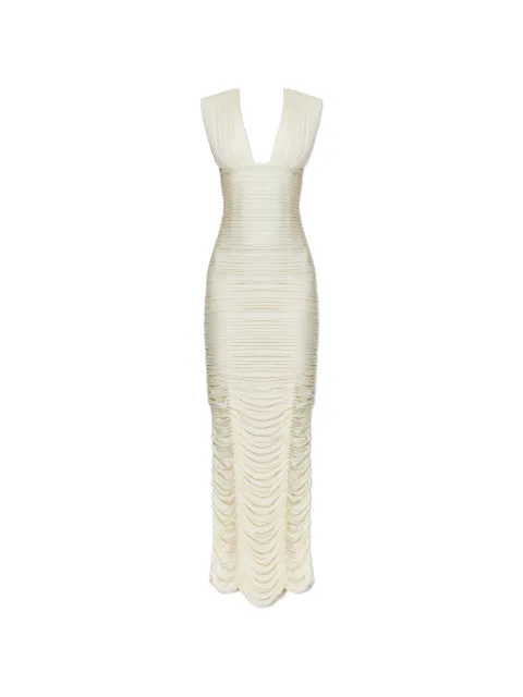 Versace vestido largo con cuello en V